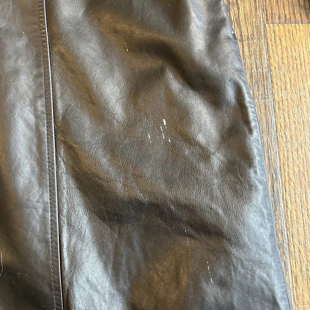 Wilsons Pelle Studio Women’s Size L Long Black Leather Coat 90s Matrix Mob Wife - Picture 8 of 11
